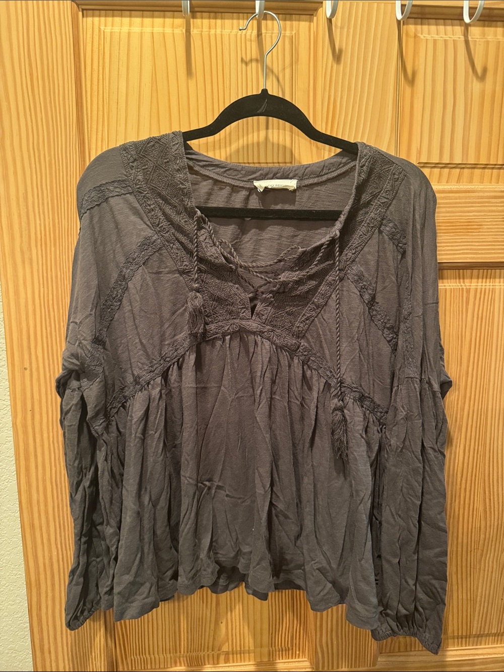 Lucky Brand Slate Gray Boho Tunic Top